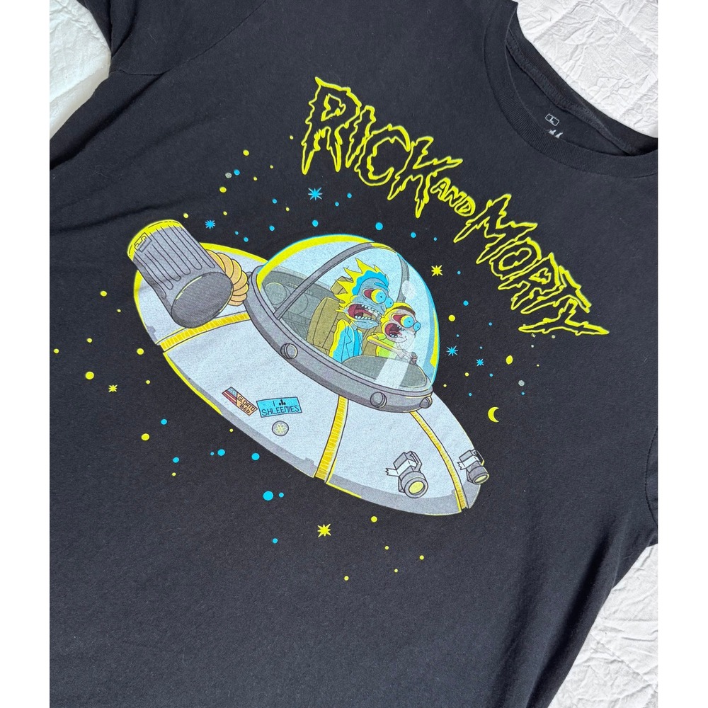 Rick and Morty Adult Swim Space Cruiser Graphic T-Shirt Black‎ Large L 2022